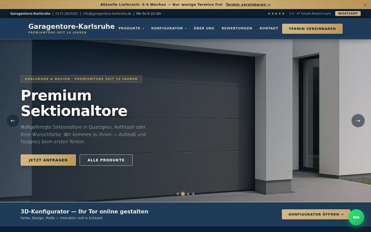 Screenshot of garagentore-karlsruhe.de