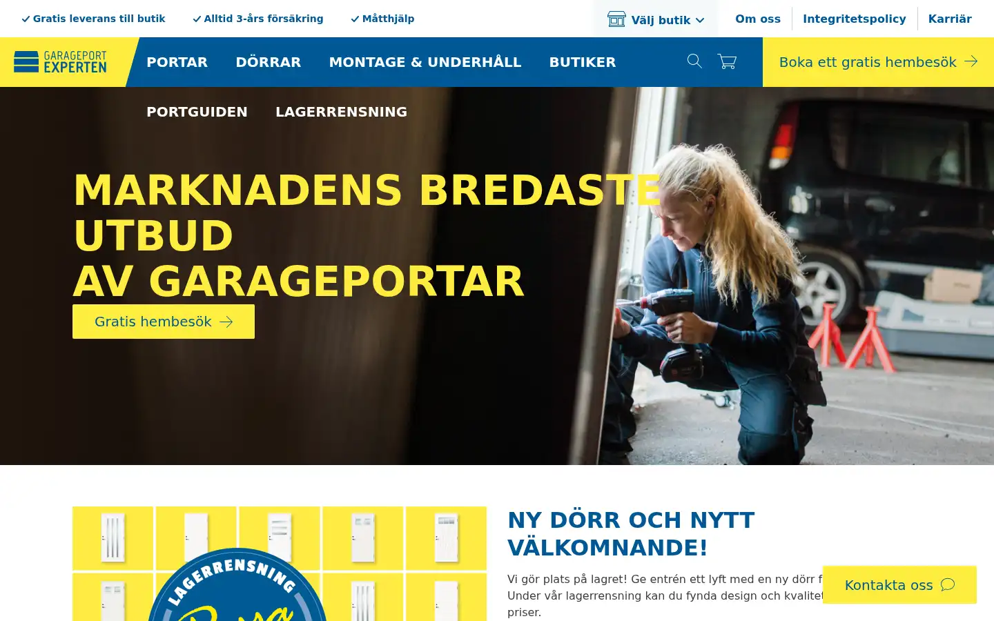 Screenshot of garageportexperten.se