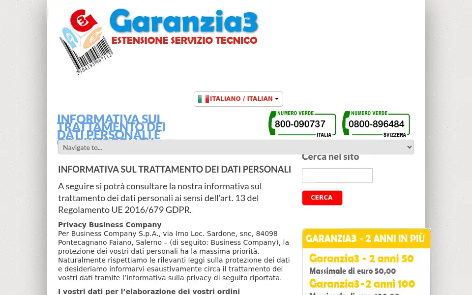 Screenshot of garanzia3.it