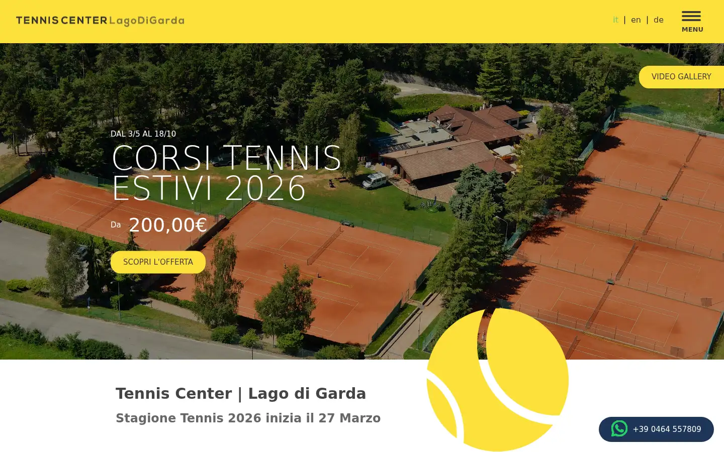 Screenshot of gardatennis.com