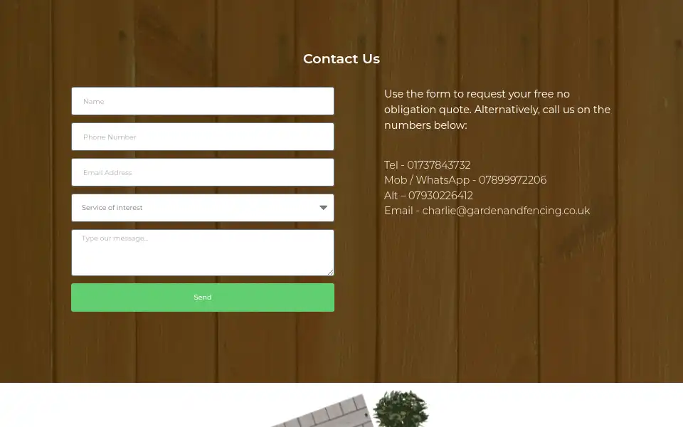 Screenshot of gardenandfencing.co.uk