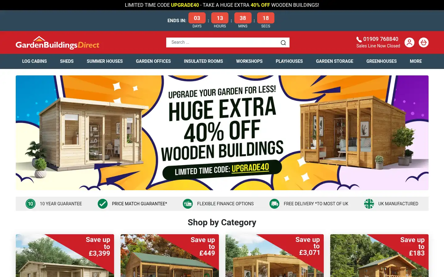 Screenshot of gardenbuildingsdirect.co.uk