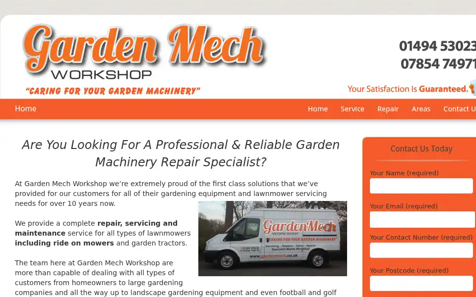 Screenshot of gardenmechdirect.co.uk