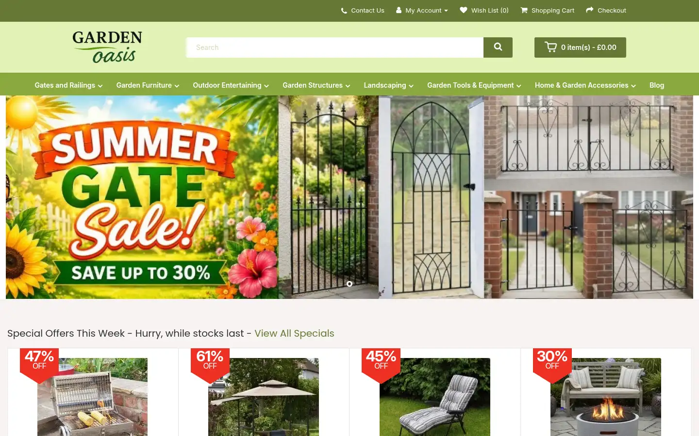 Screenshot of gardenoasis.co.uk