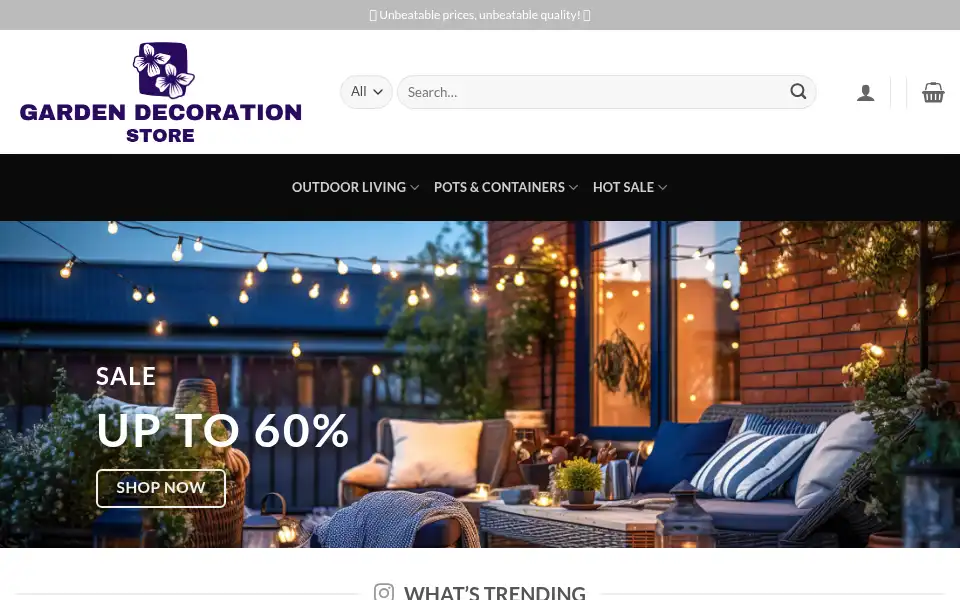Screenshot of gardens-stores.com