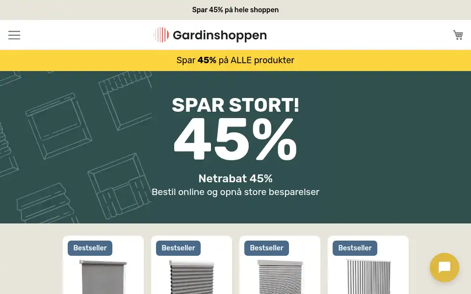 Screenshot of gardinshoppen.dk