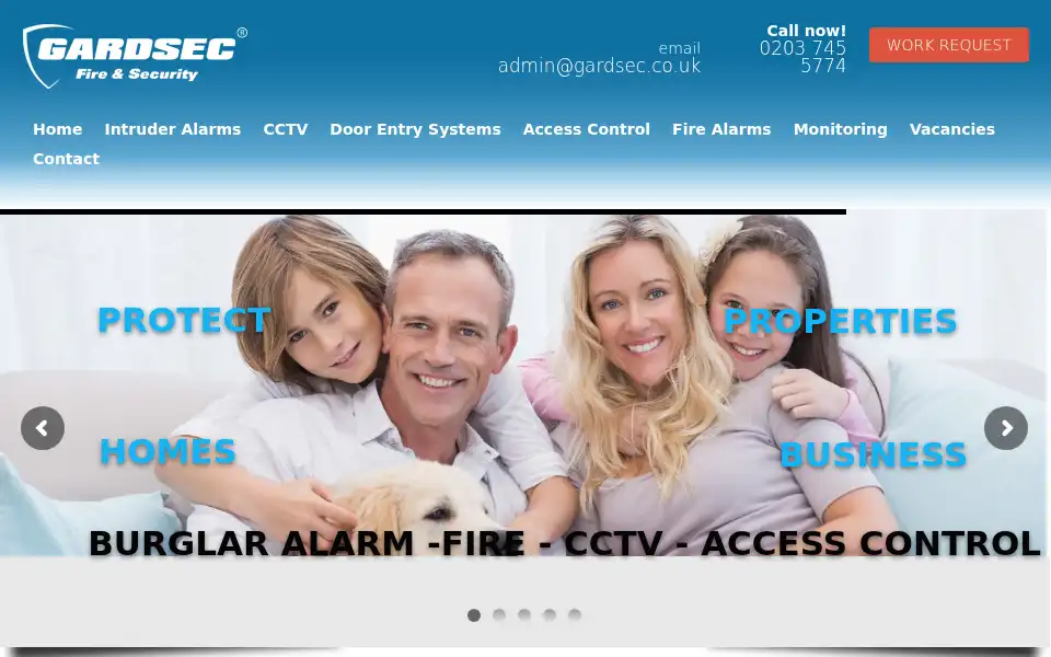 Screenshot of gardsec.co.uk