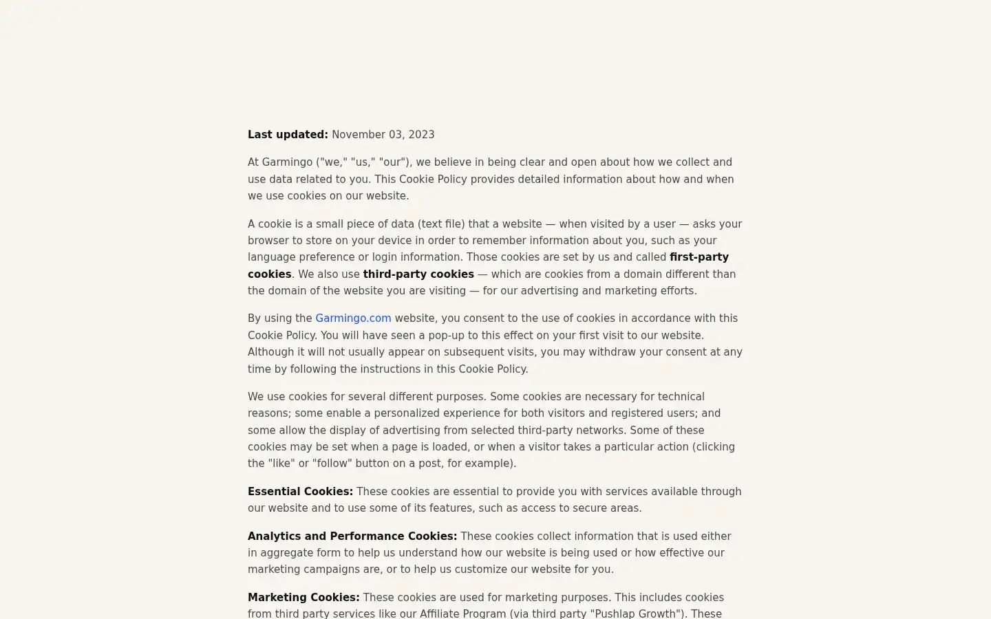Screenshot of garmingo.com