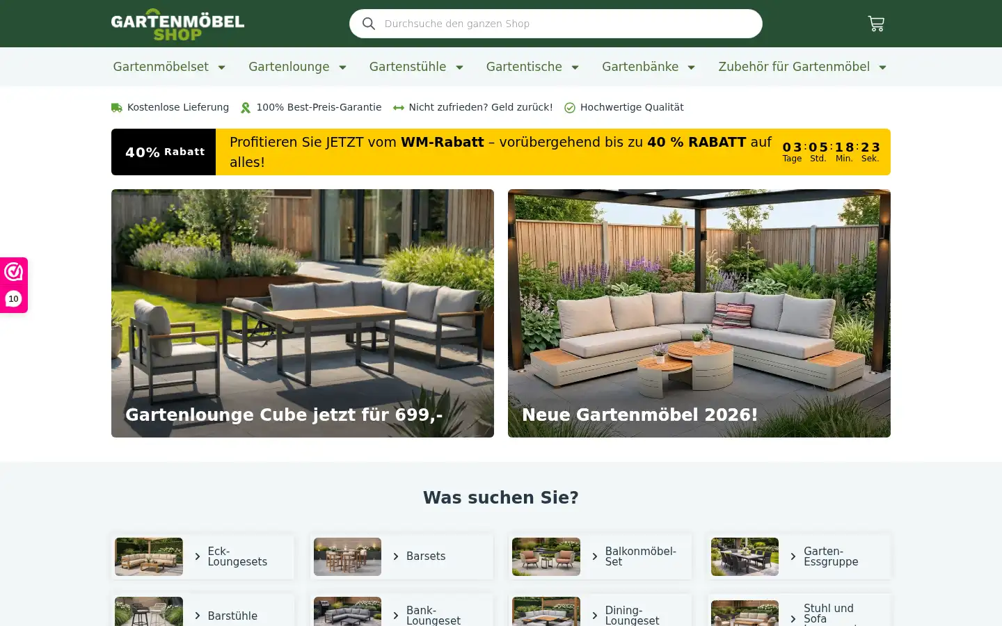 Screenshot of gartenmoebelshop.de
