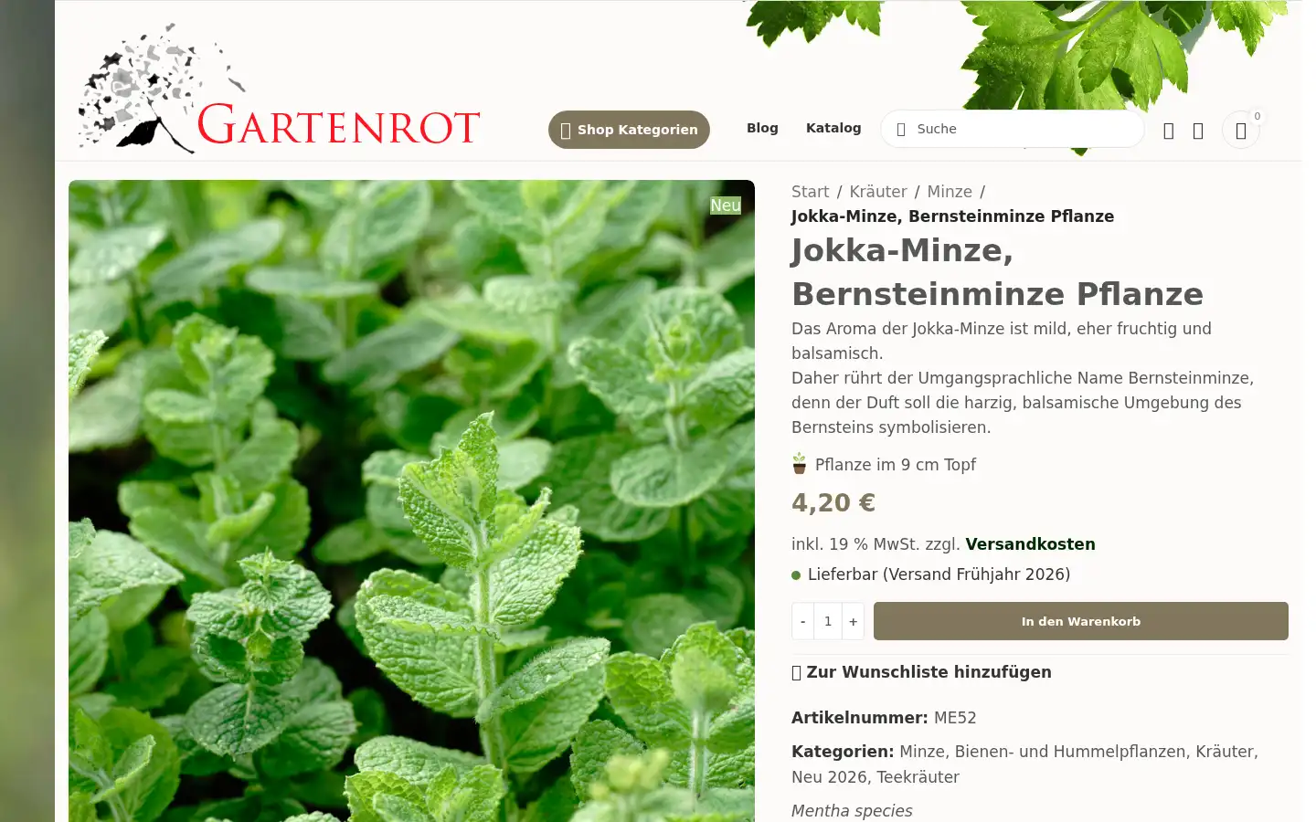 Screenshot of gartenrot.com