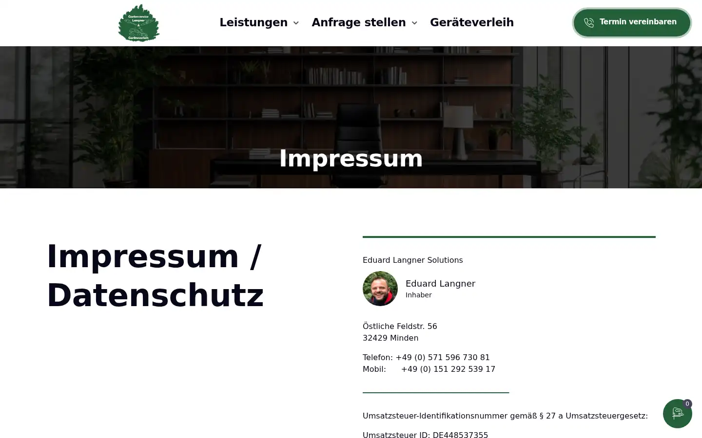 Screenshot of gartenservice-langner.de