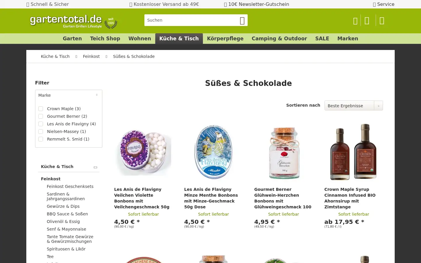 Screenshot of gartentotal.de