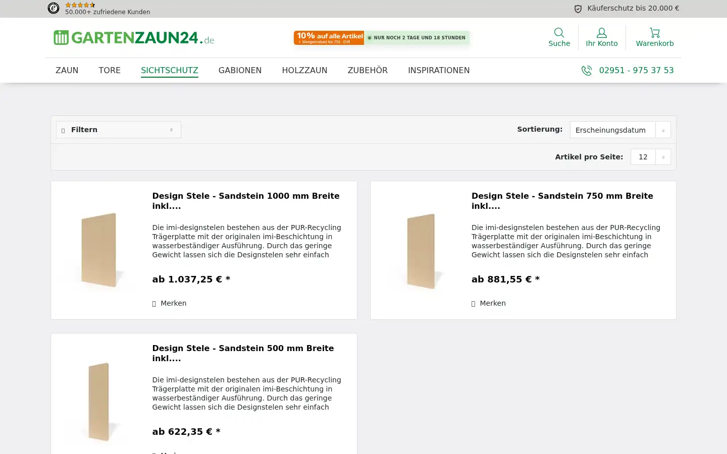 Screenshot of gartenzaun24.de