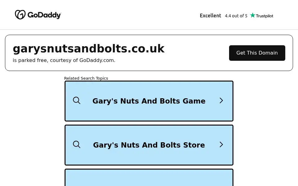 Screenshot of garysnutsandbolts.co.uk