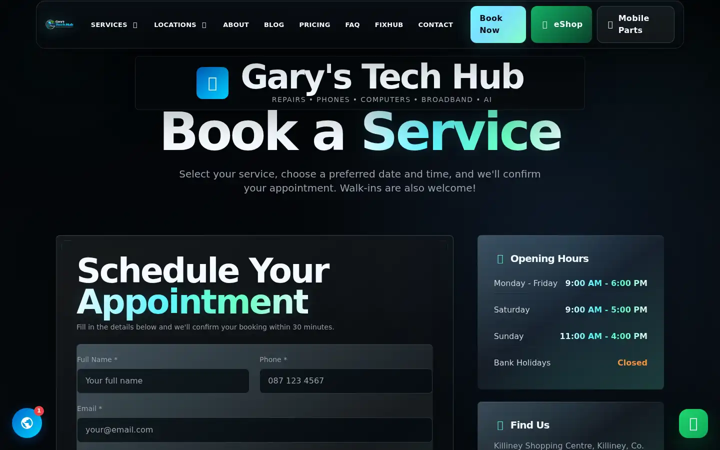 Screenshot of garystechhub.ie