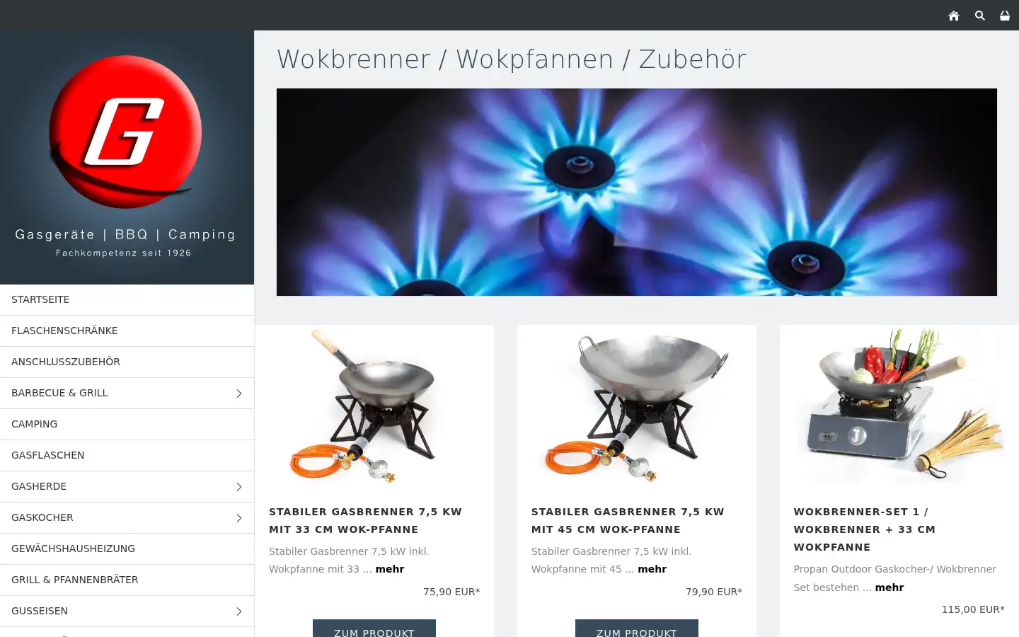 Screenshot of gas-shop-24.de
