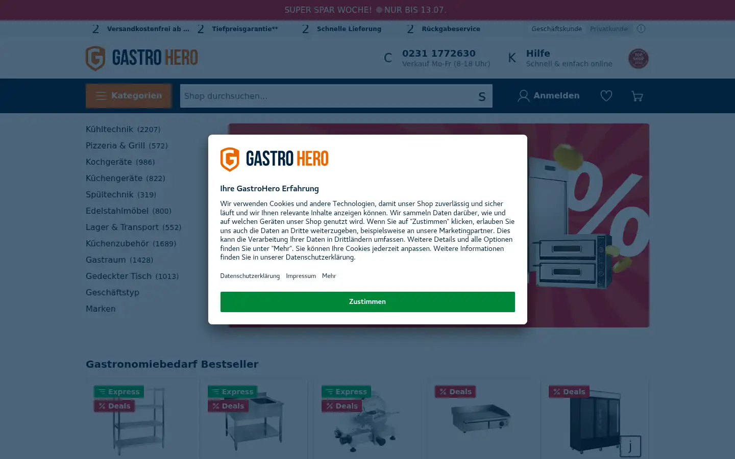 Screenshot of gastro-hero.de