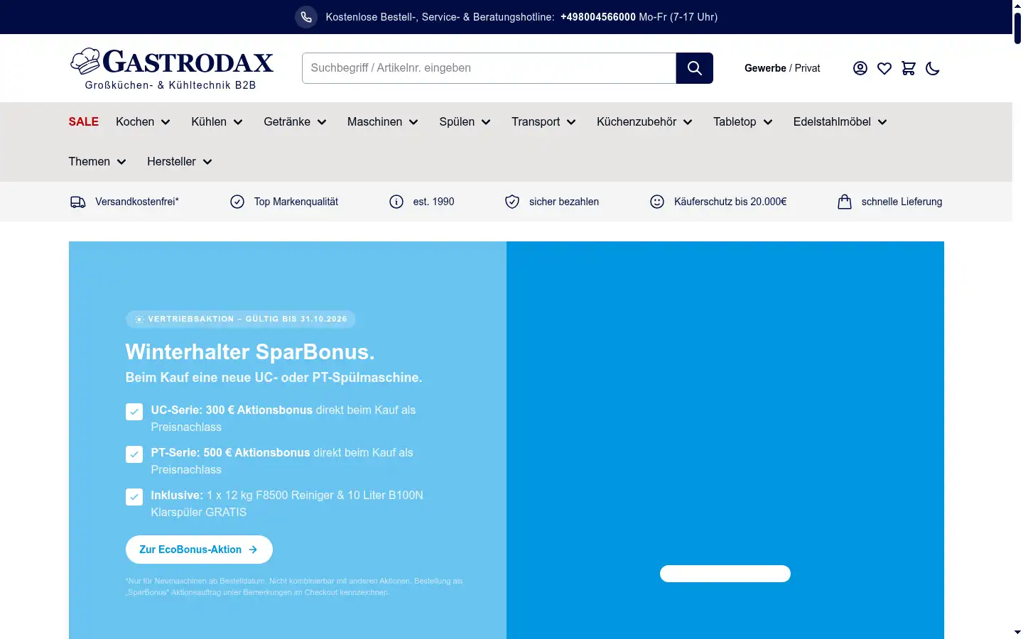 Screenshot of gastrodax.de