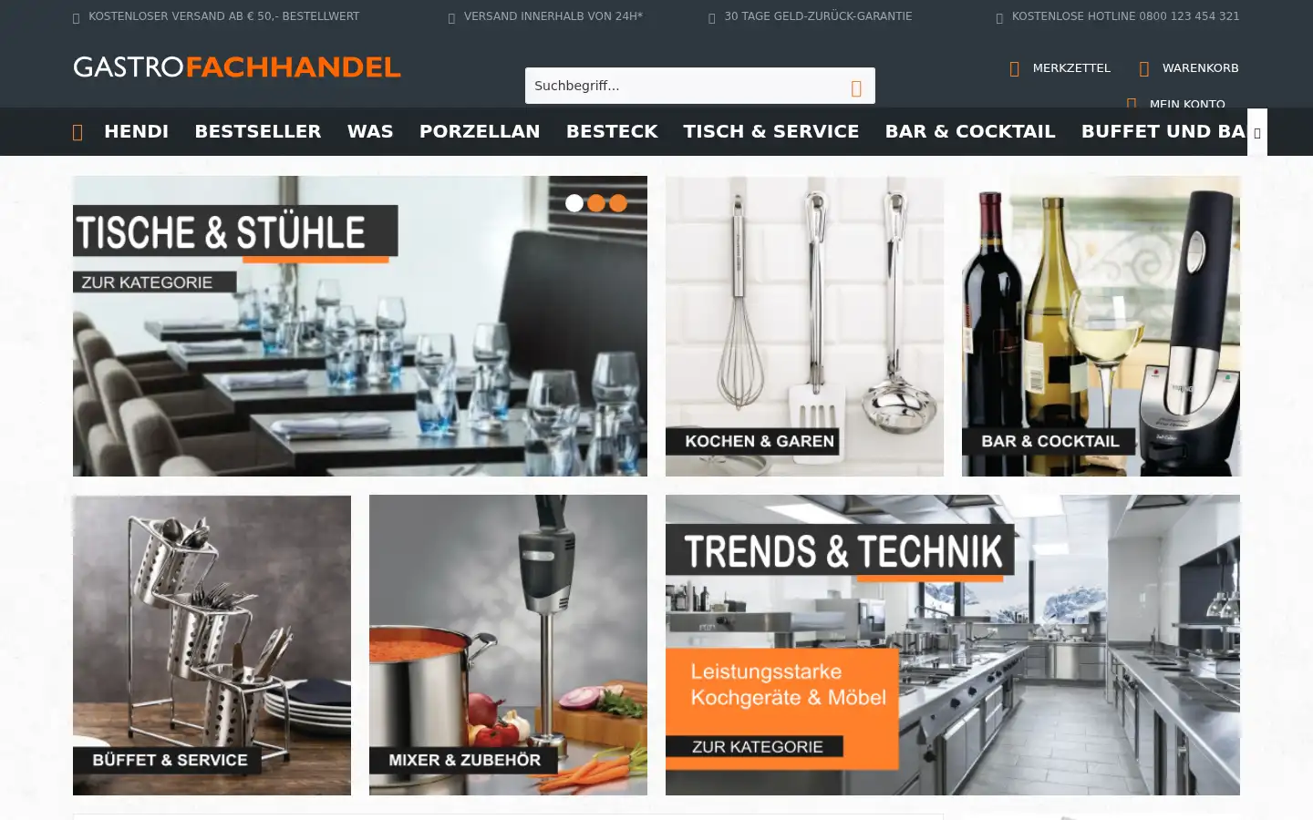 Screenshot of gastrofachhandel.de