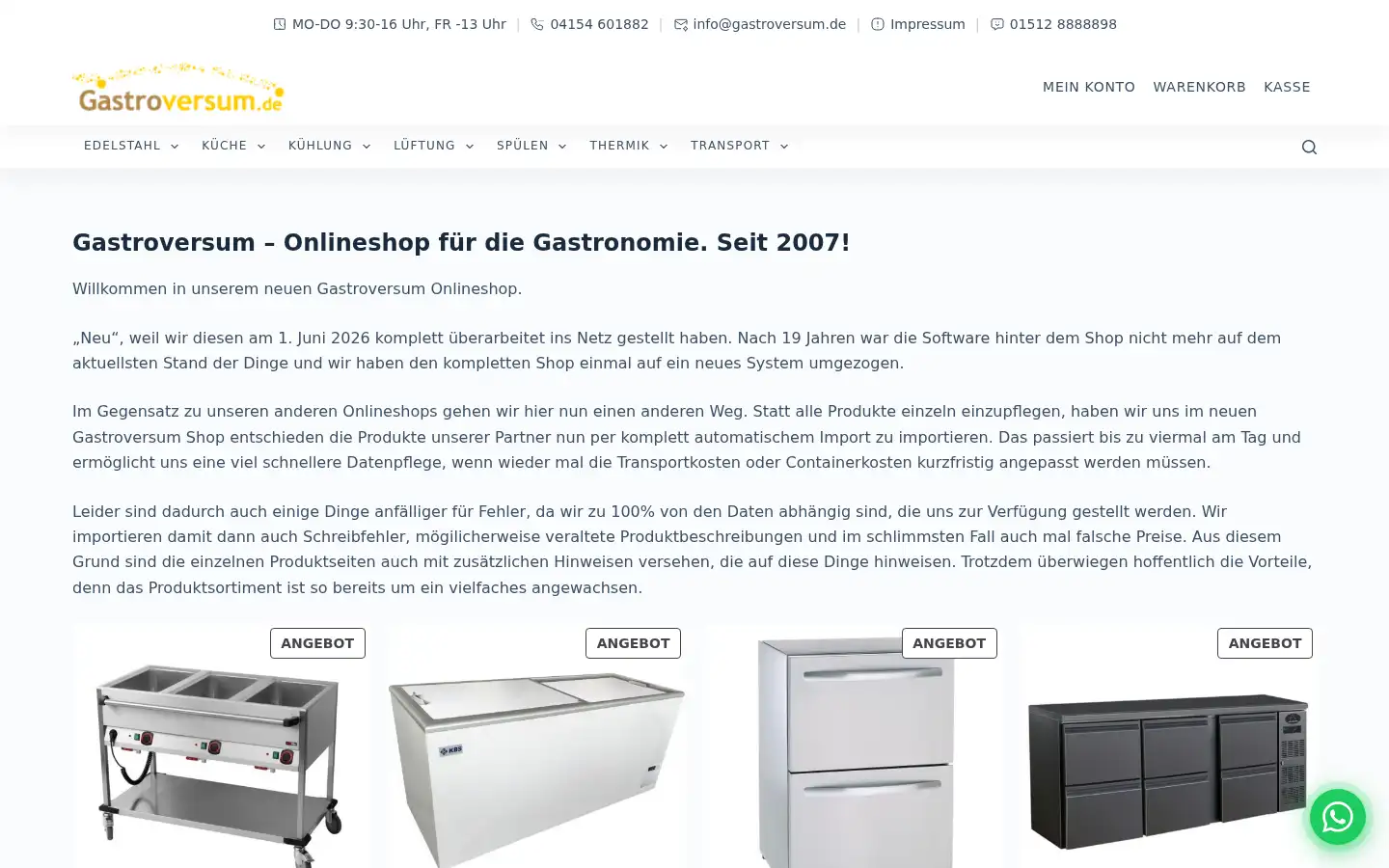 Screenshot of gastroversum.de
