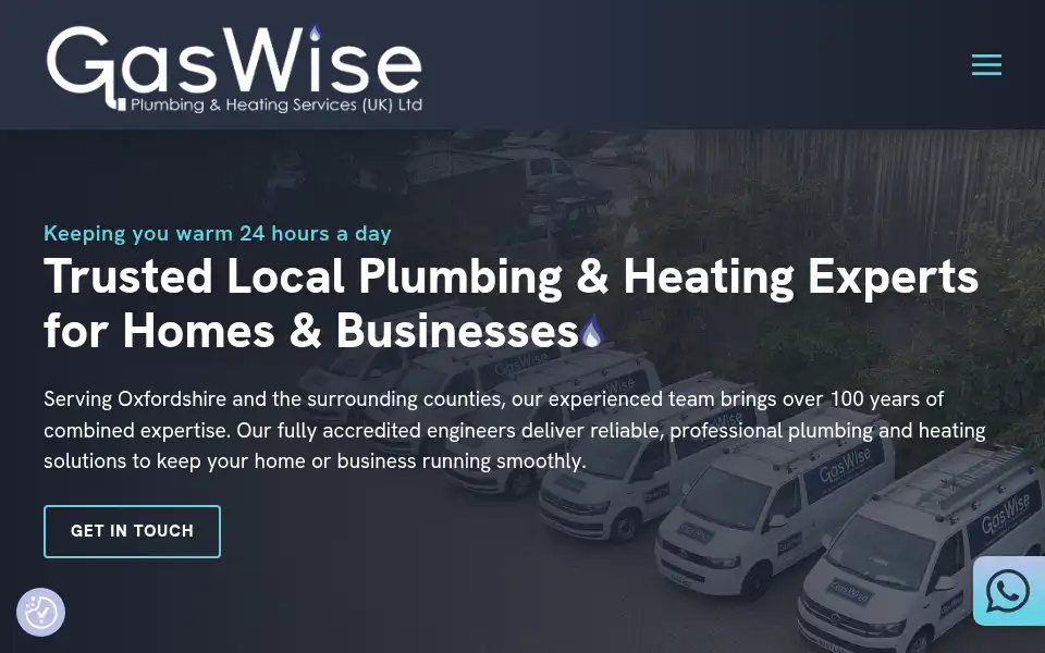 Screenshot of gaswise-plumbing.co.uk