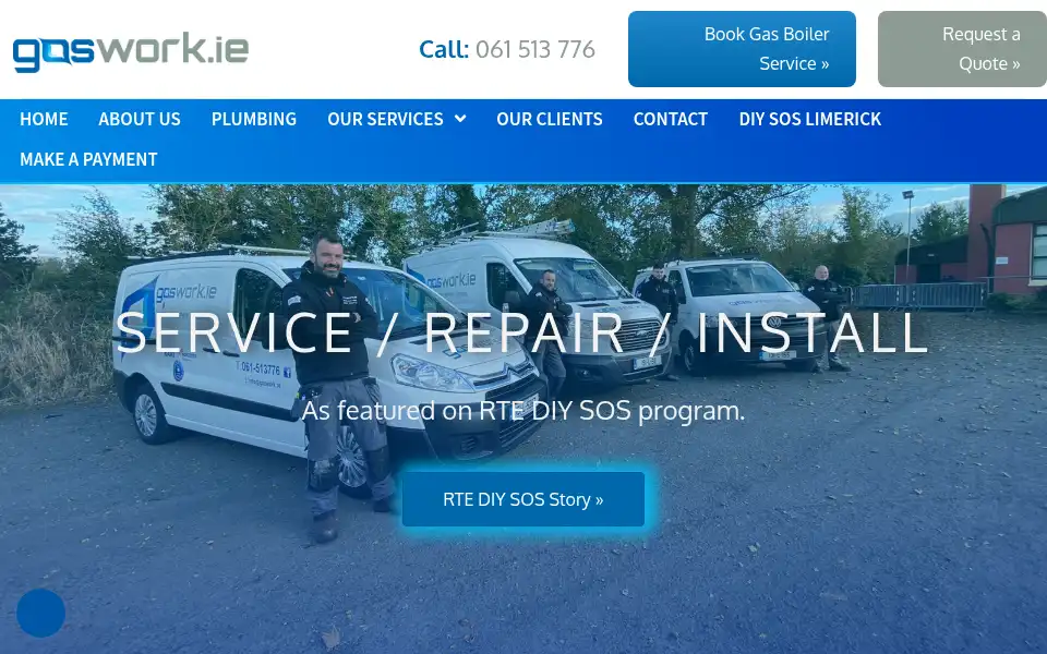 Screenshot of gaswork.ie