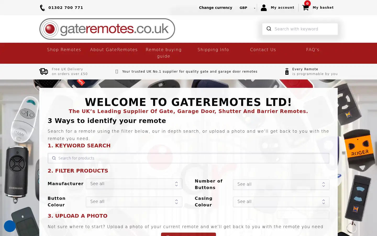 Screenshot of gateremotes.co.uk