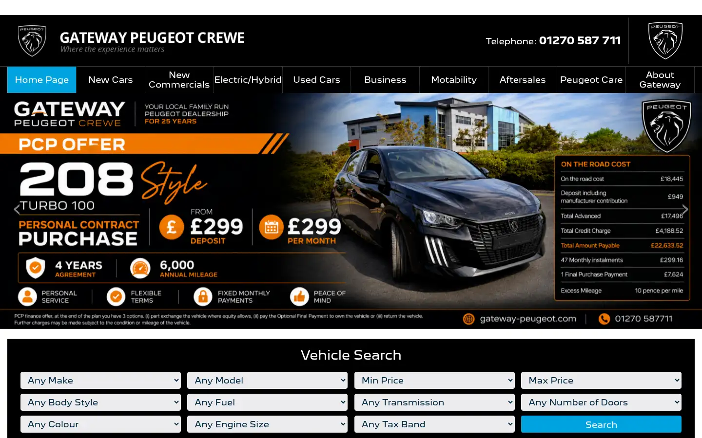 Screenshot of gateway-peugeot.com