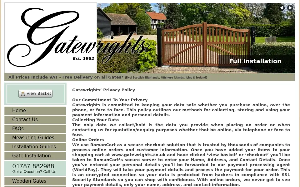 Screenshot of gatewrights.co.uk