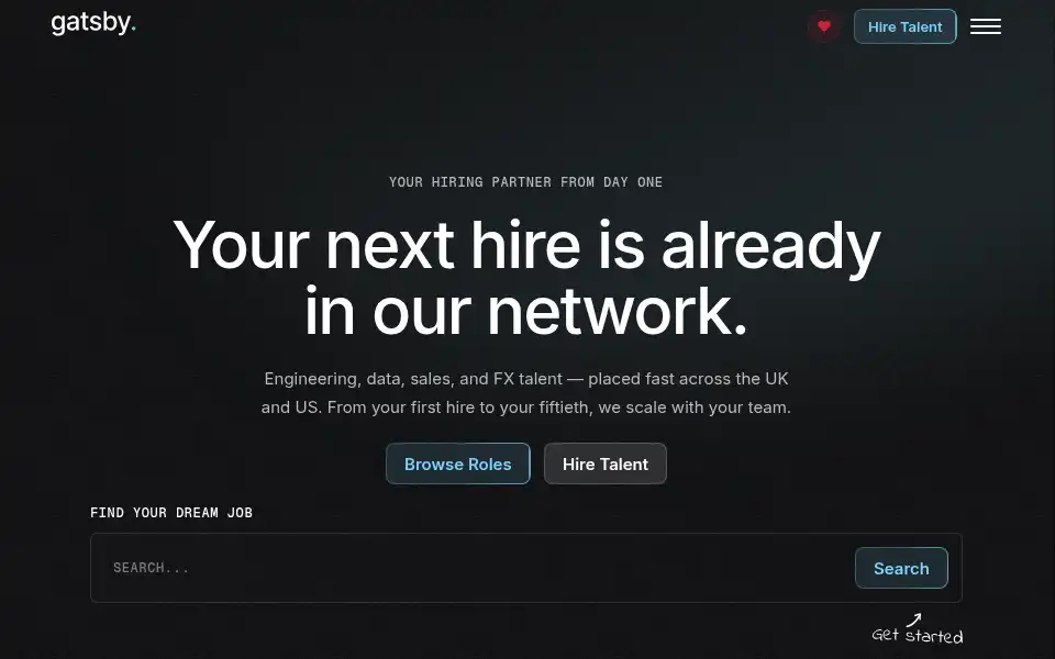 Screenshot of gatsbyrecruitment.com