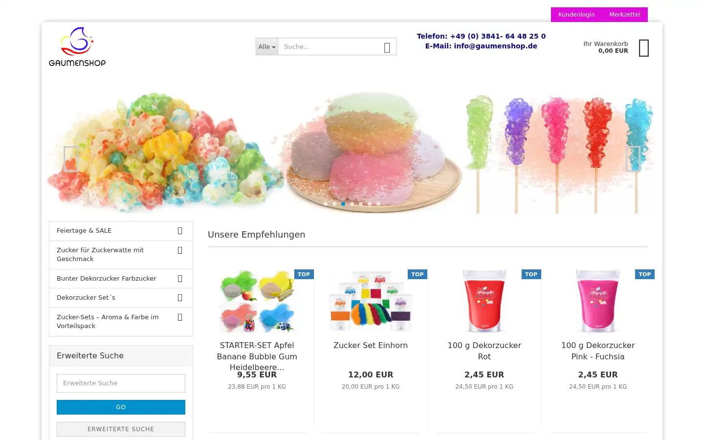 Screenshot of gaumenshop.de