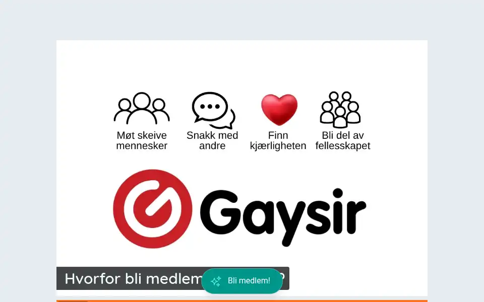 Screenshot of gaysir.no