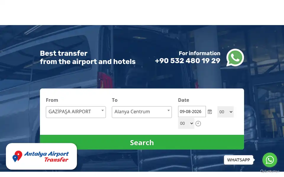 Screenshot of gazipasaairport-transfer.com