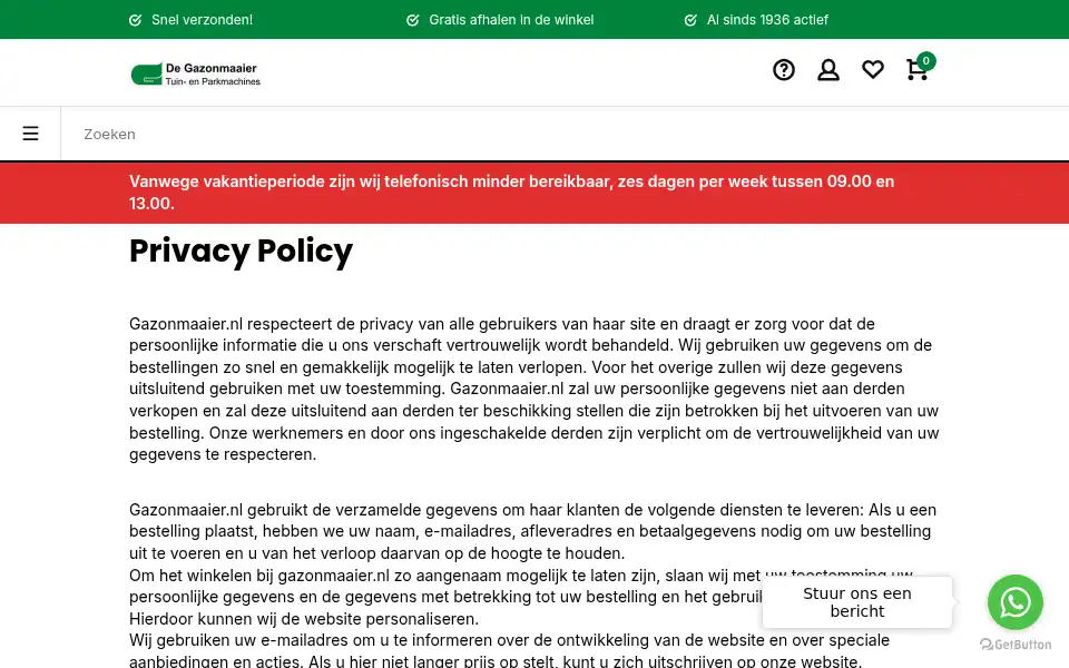 Screenshot of gazonmaaier.nl
