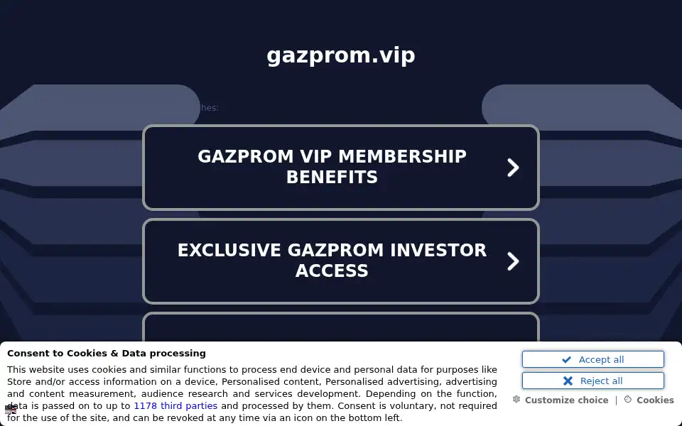 Screenshot of gazprom.vip