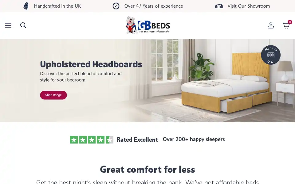 Screenshot of gbbedding.co.uk