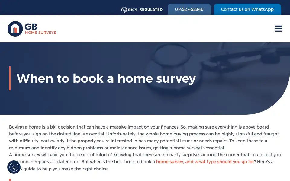 Screenshot of gbhomesurveys.co.uk