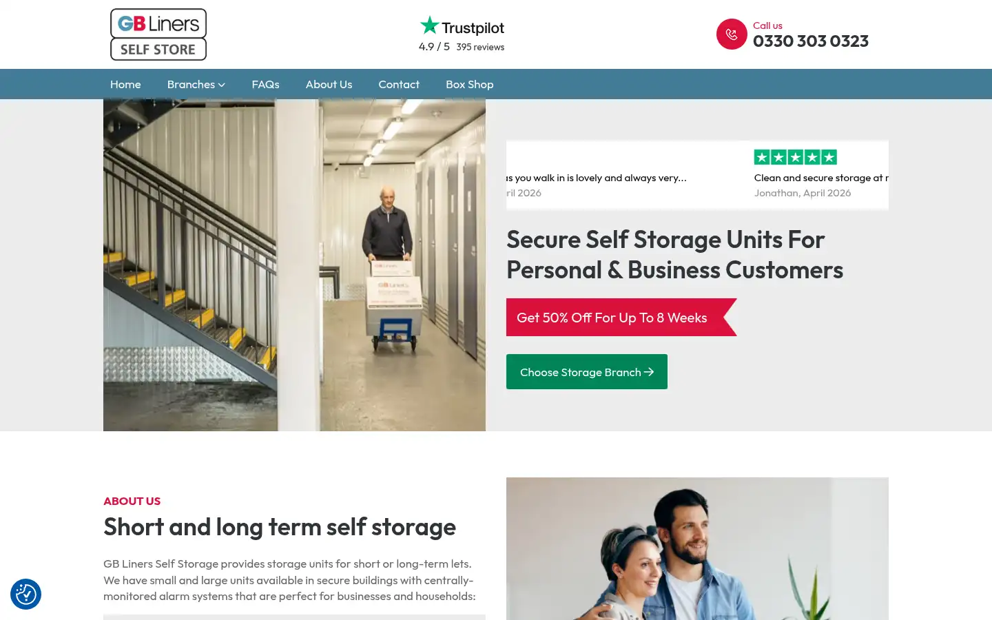 Screenshot of gblinersselfstore.co.uk
