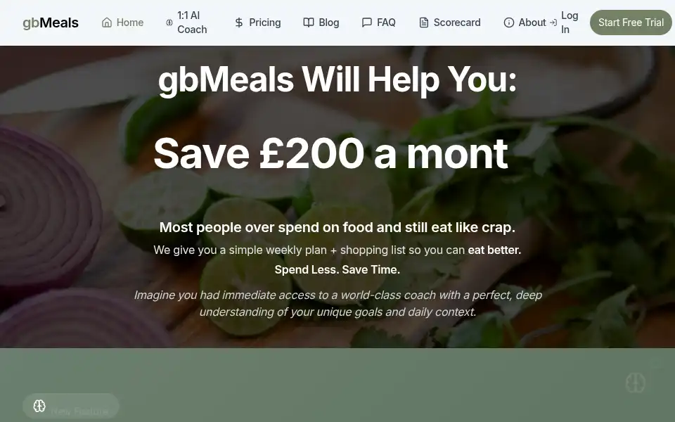 Screenshot of gbmeals.com