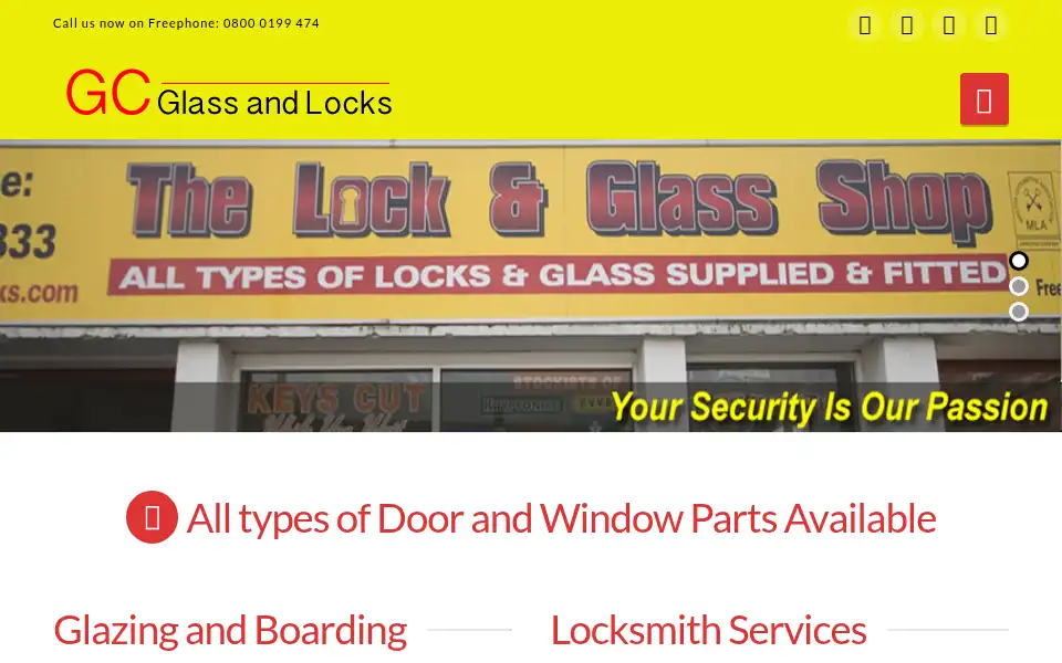 Screenshot of gcglassandlocks.com