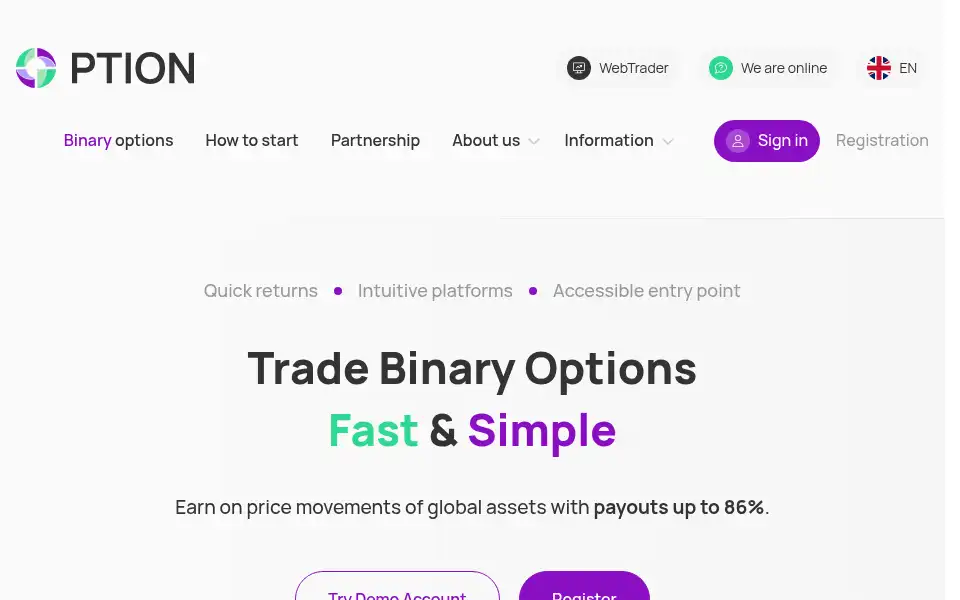 Screenshot of gcoption.com
