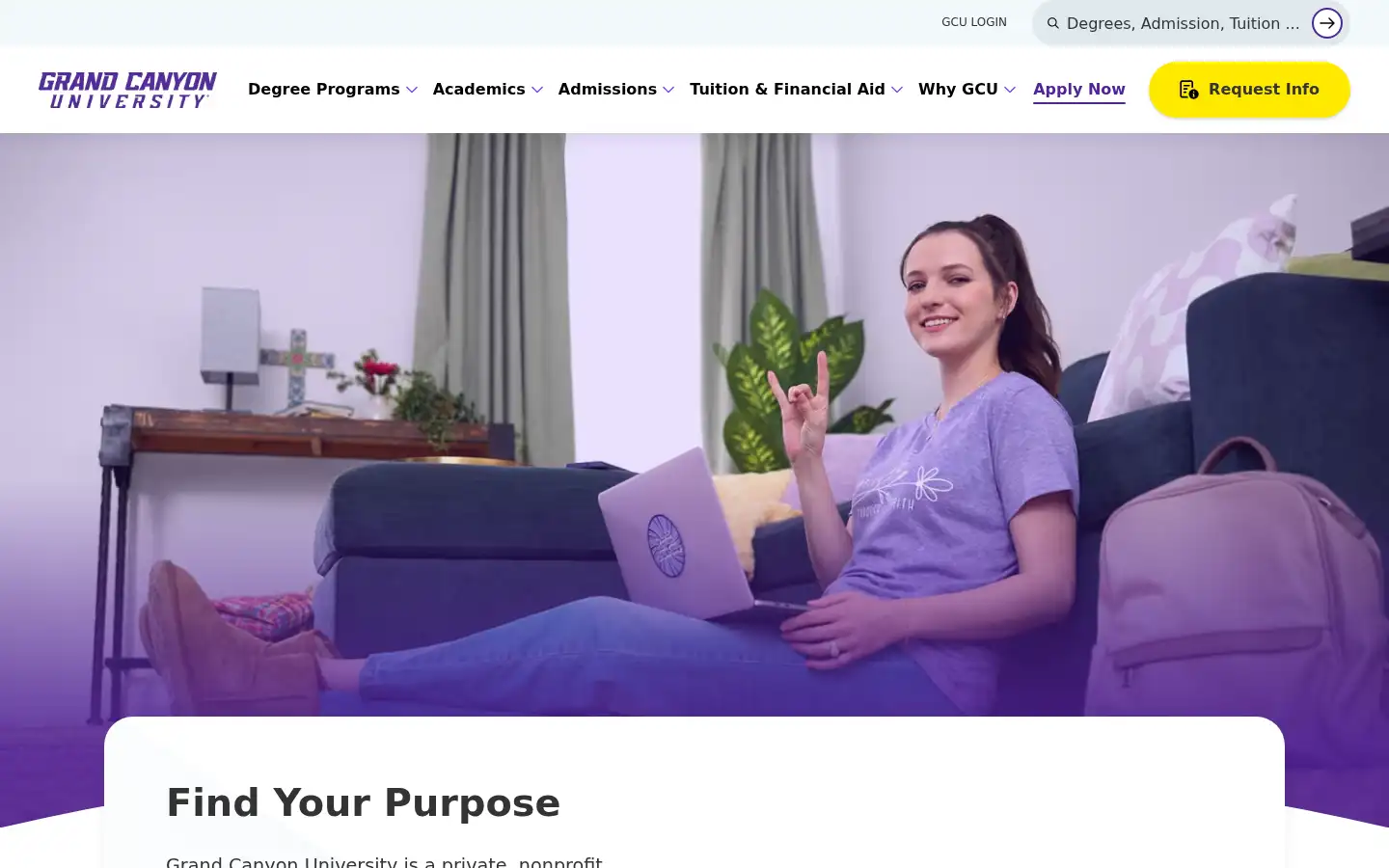 Screenshot of gcu.edu