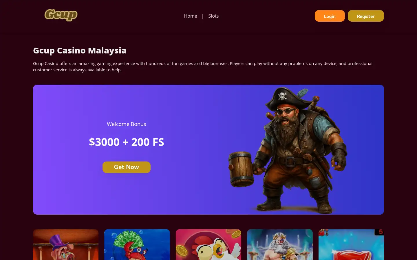 Screenshot of gcupcasino.com