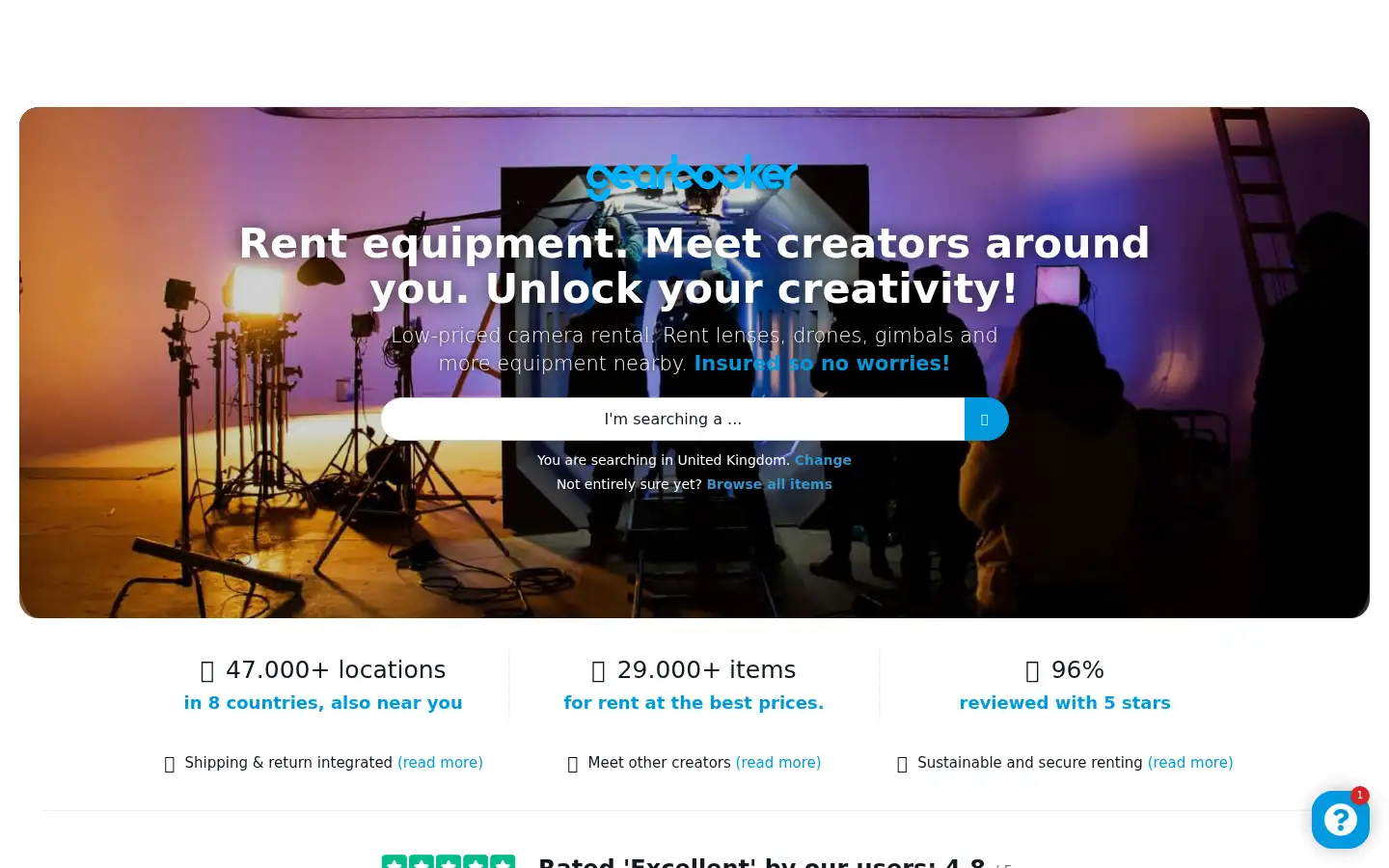 Screenshot of gearbooker.com