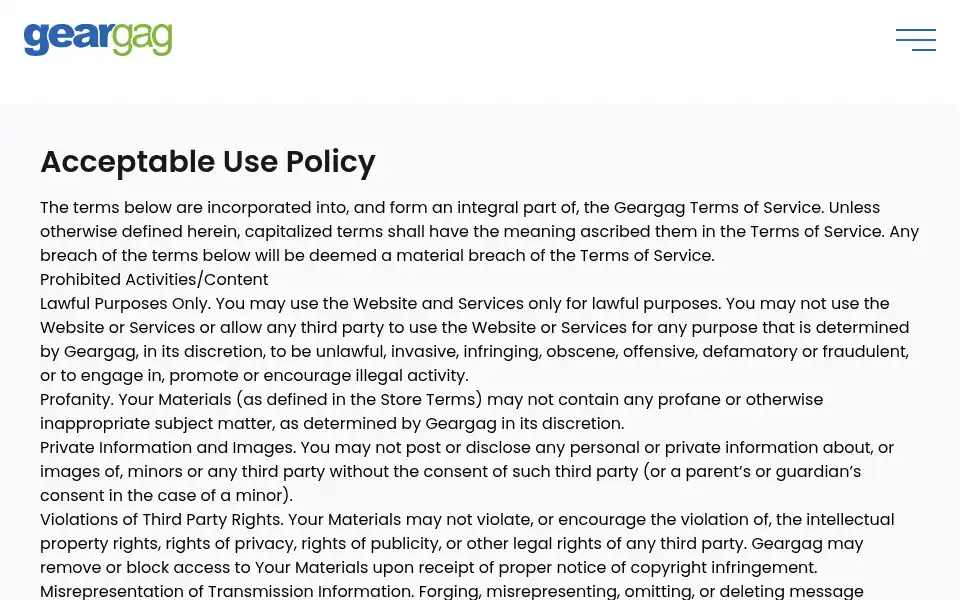 Screenshot of geargag.com