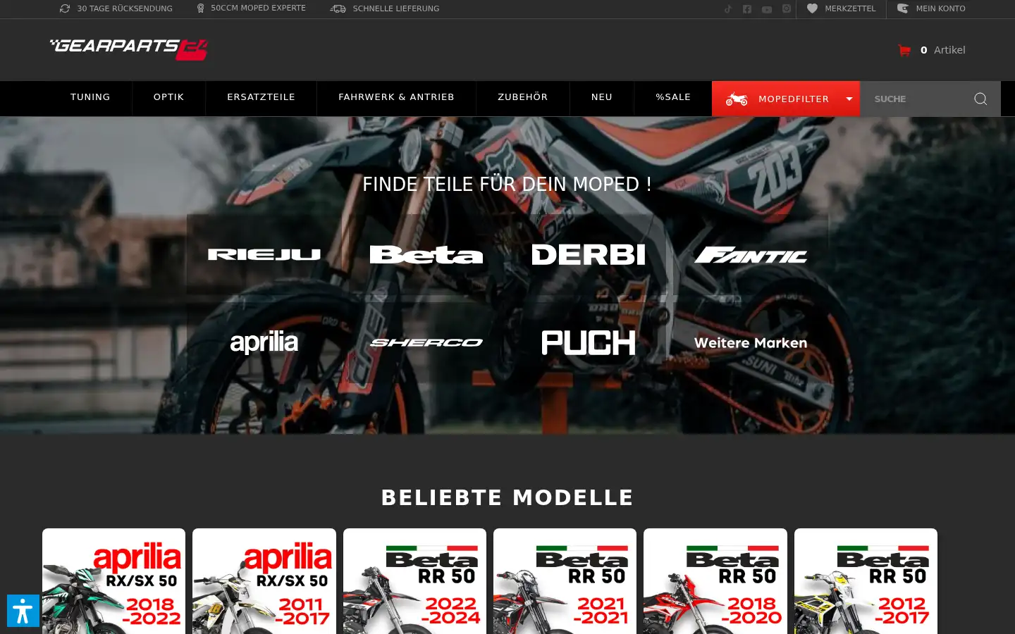 Screenshot of gearparts24.de