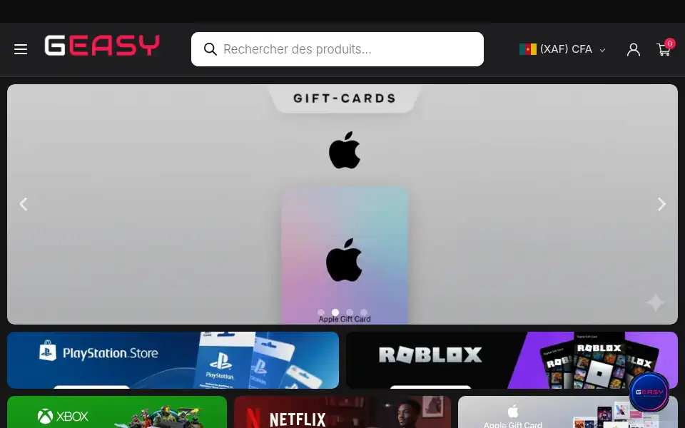 Screenshot of geasy.store