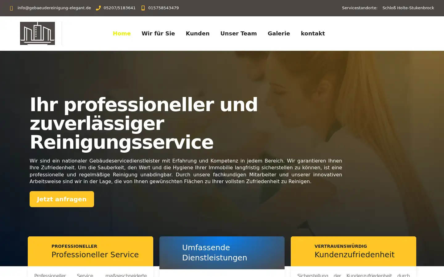 Screenshot of gebaeudereinigung-elegant.de