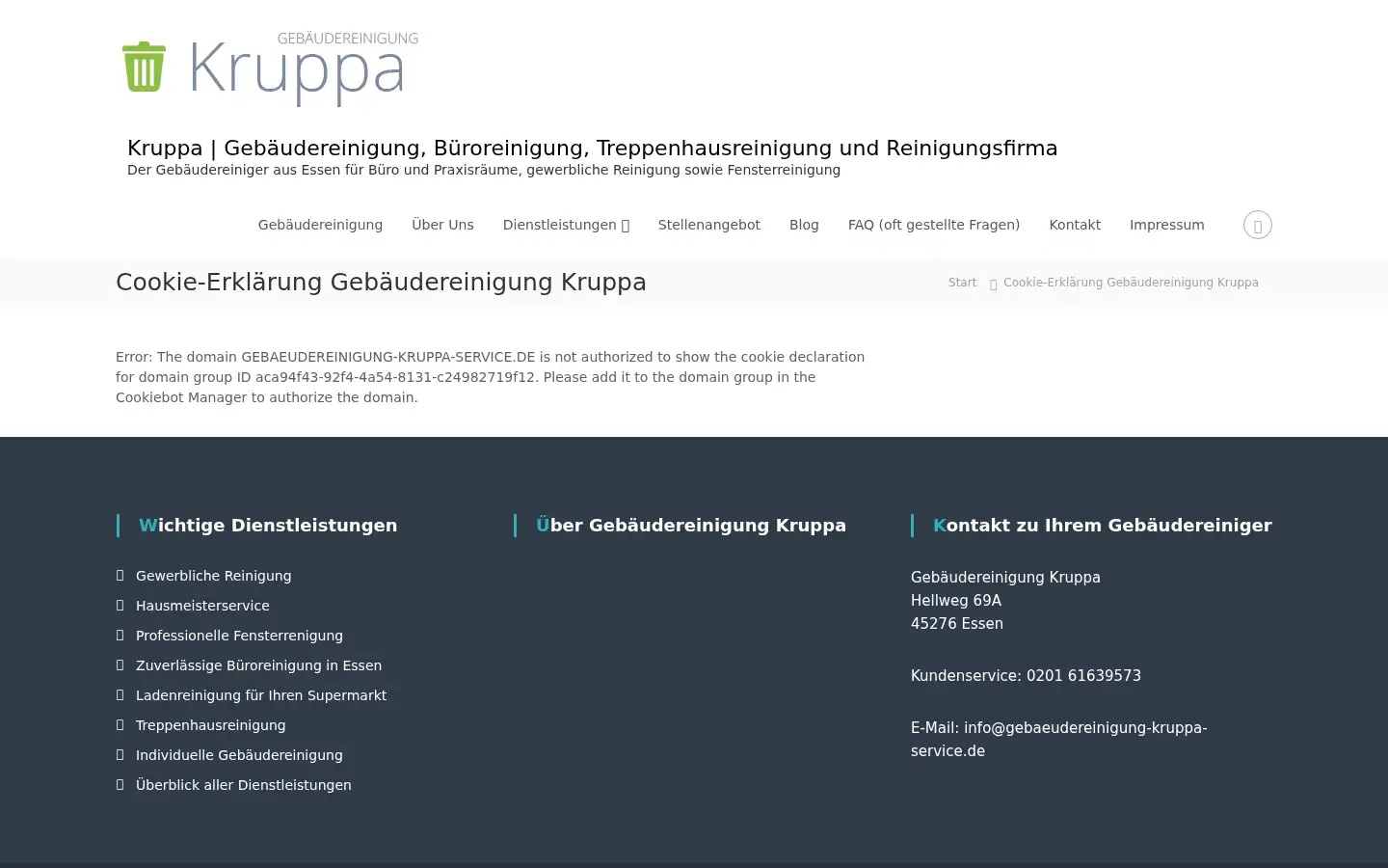 Screenshot of gebaeudereinigung-kruppa-service.de