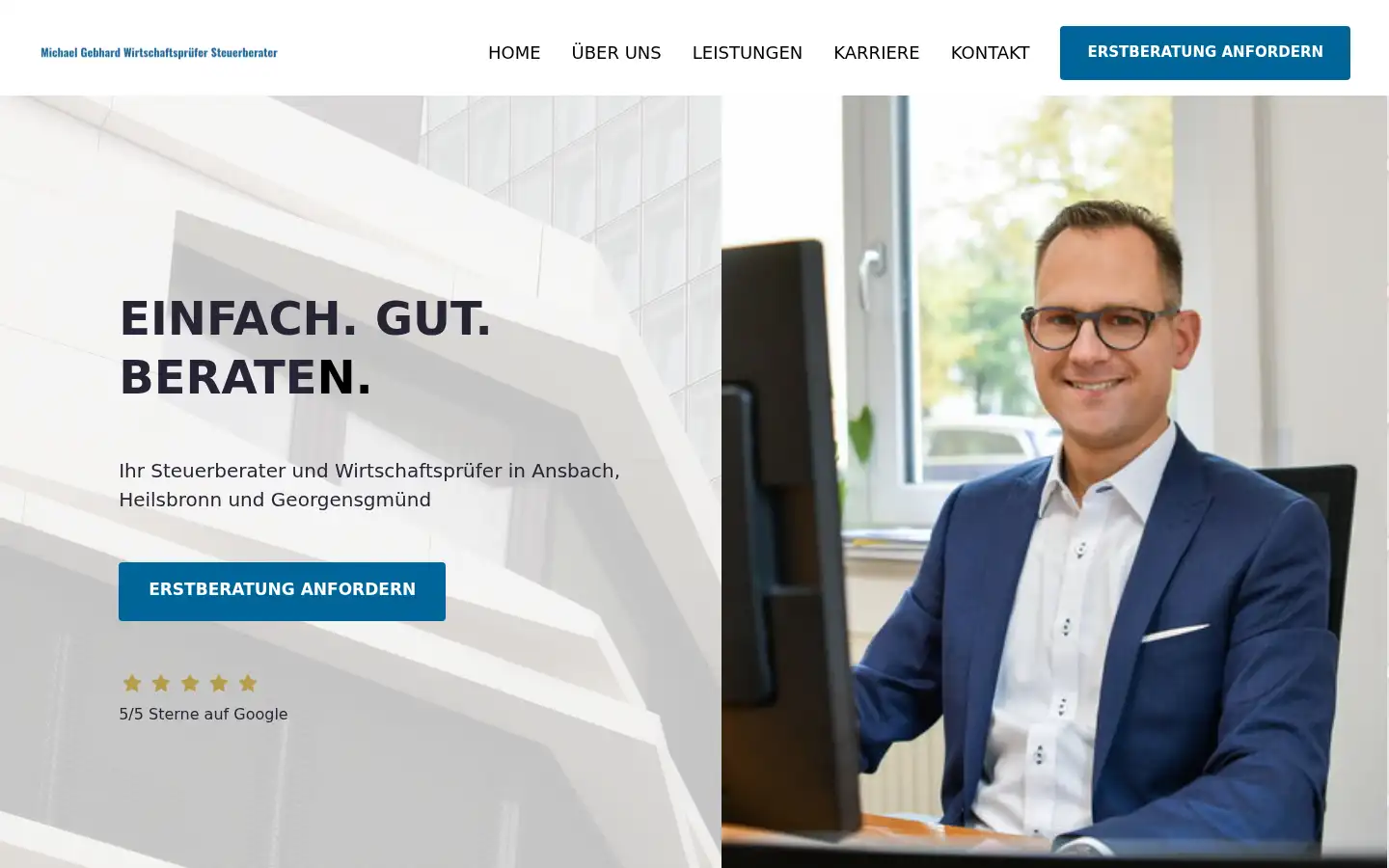 Screenshot of gebhard-steuerberater.de